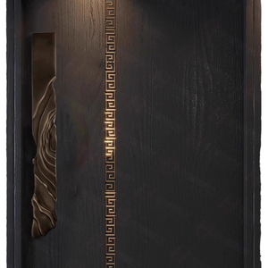 Manija de puerta abierta de vidrio doble para centro comercial de hotel moderno de lujo ligero Acabado Impermeable Grado 1 Clasificación de fuego Aleación de aluminio - Product Image 2