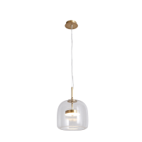 Lustre moderne en verre suspendu en cuivre pour restaurant, salle à manger, maison