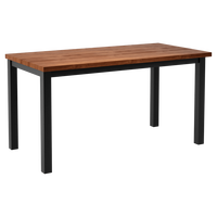 Petite table de restaurant 70x70cm en bois massif au design moderne avec 4 pieds Option économique