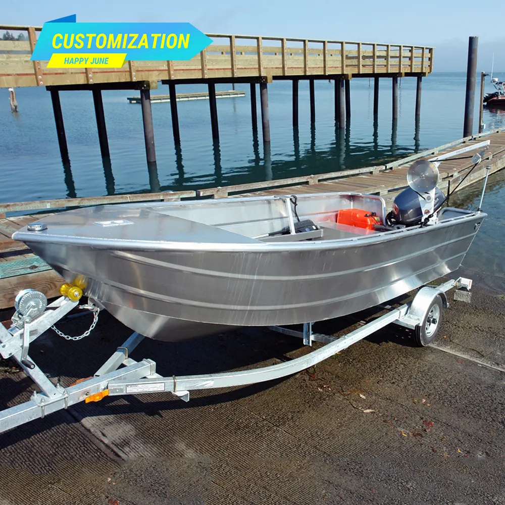 Barca da pesca in alluminio a buon mercato da pesca e da caccia interamente saldata con deposito in vendita