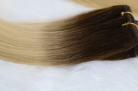 Cheveux vierges doublement étirés, cuticules alignées, tissage de cheveux raides, double trame, haute densité, 24 pouces, couleur # 4 T # 22