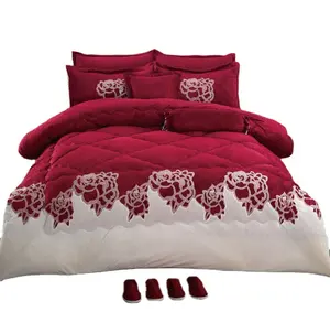印花羽绒被套紫色特大床上用品套装单人双人大床被套枕套