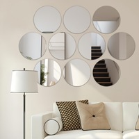 10 pièces de plaques miroir rondes autocollantes en acrylique, de 15 cm à 40 cm, pour centre de table de mariage ou support de bougie