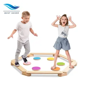 蒙特梭利木制可折叠平衡梁儿童可调学步木制平衡梁儿童室内运动锻炼