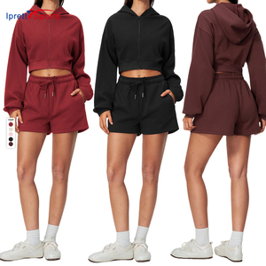 Set Sportivo da Donna Personalizzato con LOGO, Nuovo per Autunno/Inverno, Felpa con Cappuccio e Cardigan con Zip, <span class=keywords><strong>Pantaloni</strong></span> Sportivi Pesanti - Product Image 1