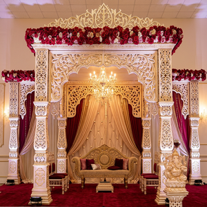 Mandap de boda para eventos hindúes, glamurosos, de ensueño, mantel de boda indio, Maharani, glamurosos, glamurosos, Punjabi, España - Product Image 1
