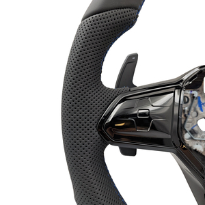 Volante de Cuero con Marca Azul Superior para Volkswagen VW Golf 8 MK8 R <span class=keywords><strong>5</strong></span> 6 7 7.<span class=keywords><strong>5</strong></span> MK5 MK6 MK7 Polo GTI Scirocco Jetta Passat B8 - Product Image 4