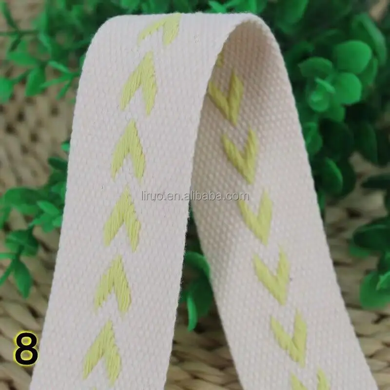 1.5 inch thick polyester cotton jacquard webbing for bag strap