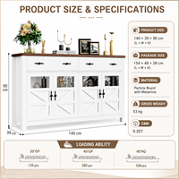 Buffet moderne blanc en bois avec tiroirs pour salon et cuisine – Meuble de salle à manger en gros