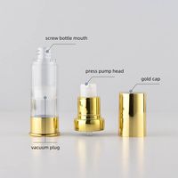 Botol Kosmetik Vakum Isi Ulang Mewah Emas Perak Pompa Dispenser Vakum Pompa Lotion Tanpa Udara Botol Semprot Tanpa Udara