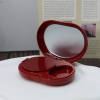 Yuecai Wholesale Organic Pebble Cushion Compact Empty Case With Dedicated Puff Compartment Glossy Red BB Cream Box