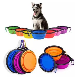 Tazón de Silicona Plegable Ecológico para Mascotas, Botella de Agua Plegable Colorida para Perros, Contenedor Portátil de Agua y Comida para Viajes, para Gatos - Product Image 1