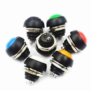 Interrupteur à bouton-poussoir rond étanche PBS-33B 12 mm |   Réinitialisation momentanée avec câbles |   pour Horn en rouge/noir/blanc - Product Image 4