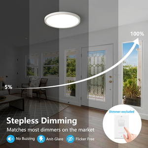 Lámpara de <span class=keywords><strong>Techo</strong></span> LED Empotrada de 9/12/15 Pulgadas, 18W/24W/30W Opcional, Panel Redondo de 5CCT, 2000LM 3000LM 4000LM Ra>80 para Sala de Estar - Product Image 3