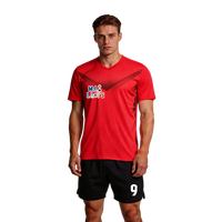 Vorrätige Herren-Fußballtrikots (Oberteile) - Anpassbare Teamnummern und Spielernamen, 100% Polyester, Kurzarm, Bedruckt, Schnelltrocknend, Atmungsaktiv