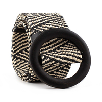 Ceintures élastiques tissées en paille pour femmes, ceinture de taille slim tressée pour dames à la mode