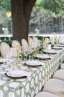Nappe Ronde Personnalisée en Coton, Lin et Polyester à Motif Végétal Imprimé pour Mariage et Fête d'Anniversaire – Vente en Gros