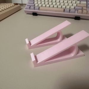 <b>Keyboard</b> <b>Riser</b> Stand Pink Pair For Desktop <b>Keyboard</b> Support Typing Mount Sloped Design - Product Image 1