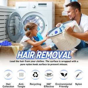 Balle magique en nylon pour l'élimination des taches, <span class=keywords><strong>anti</strong></span>-emmêlement et aspiration des cheveux, solution en un clic pour la <span class=keywords><strong>machine</strong></span> <span class=keywords><strong>à</strong></span> <span class=keywords><strong>laver</strong></span>, 12 pièces - Product Image 3