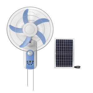 Hot Sale 16-Inch 5 Blade <b>Rechargeable</b> Emergency Wall Fan With <b>LED</b> <b>Light</b> Solar Chargeable Wall Fan SF-1124 Solar Wall Fan - Product Image 1