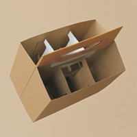 Carton cadeau en carton ondulé pour 6 bouteilles de vin, boîte de transport, vente en gros, économique, portable, avec poignée, emballage en papier ondulé pour 6 bouteilles de bière