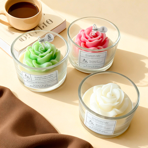 Nuove Candele a Forma di Fiore per San Valentino 2026, Regalo per Donne, Candele di Rose in Vassoio di Vetro, Candela di Lusso a Forma di Rosa in Confezione Regalo Personalizzata - Product Image 3
