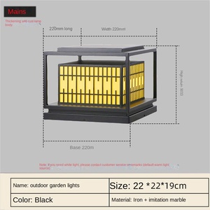 โคมไฟ LED ติดรั้วในสวนส่องสว่างเสากระจกอลูมิเนียมฐาน E27ไฟประตูอุณหภูมิทำงาน20-45 - Product Image 2