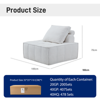 Fauteuil individuel moderne en tissu, module à boucle, chaise de loisirs pour salon, meuble gain de place à compression sous vide