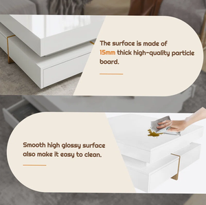 <span class=keywords><strong>Table</strong></span> basse d'adaptation multi-scènes <span class=keywords><strong>Table</strong></span> centrale de salon au design délicat avec surface très brillante - Product Image 6