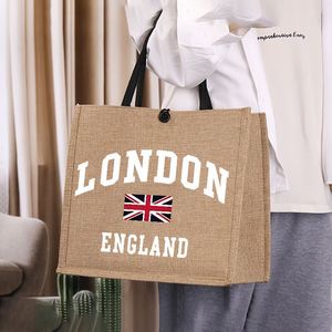 Sac à main en lin pour femmes, tendance, imprimable, logo personnalisable et lavable - Product Image 1