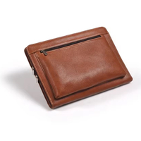 Étui en cuir pour iPad avec fermeture éclair, porte-notes