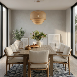Aluminum Frame Solid Wood <b>Wicker</b> Panel <b>Garden</b> Set Modern Design Vietnam Origin Outdoor Dining Furniture for Courtyard Use 6 - Product Image 1