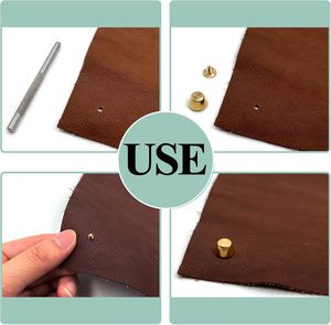 Honigo - Tachuelas de metal redondas de latón macizo con remaches dorados para bolsos, con tornillo de sujeción, de 1 pulgada (25 mm) para cuero - Product Image 6