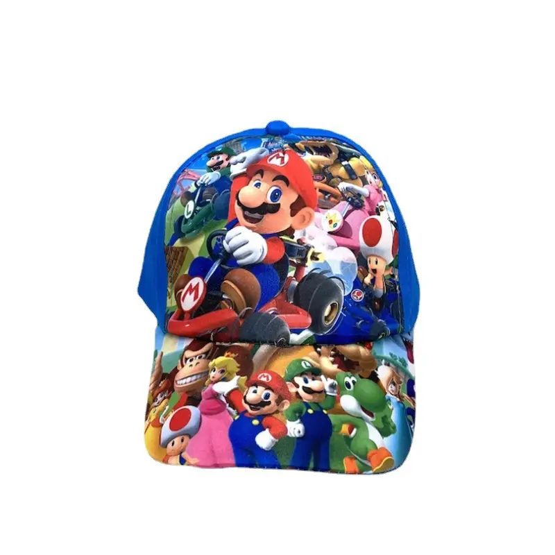 XUX Cartoon Super Bros Hats Mario Printed Outdoor Baseball Hat Children Sunshade Hats Mario Brothers Wholesale
