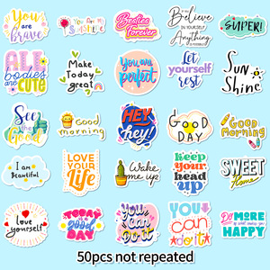 สติกเกอร์สร้างแรงบันดาลใจ50ชิ้น<span class=keywords><strong>สโลแกน</strong></span><span class=keywords><strong>การ</strong></span><span class=keywords><strong>เรียน</strong></span>รู้ภาษาอังกฤษข้ามพรมแดน ins ถ้วยฮวงจุ้ยสติกเกอร์ตกแต่งบุคลิกภาพที่ให้กำลังใจ - Product Image 3
