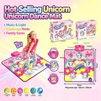 Tapis de danse électronique avec 5 boutons lumineux sans fil, LED musicale, tapis de jeu musical sensible au toucher