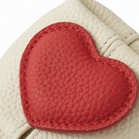 Porte-monnaie portable en cuir de vachette pleine fleur, motif color-block, en forme de cœur, mini pochette de rangement pour bijoux