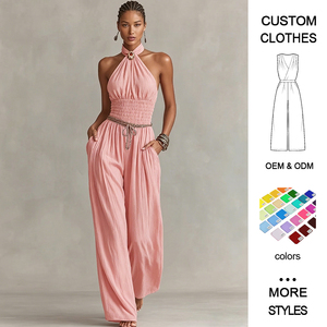 <span class=keywords><strong>Elegante</strong></span> Tuta Estiva da Donna a Vita Alta, Senza Maniche, Plissettata, in Misto Lyocell, Tinta Unita, per Feste - Product Image 1