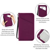 Portefeuille de voyage RFID portable de luxe personnalisé avec logo, étanche et de haute qualité pour passeports familiaux – Vente en gros