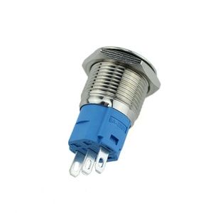 Interruptor de botón de metal de 16mm con autobloqueo plano de acero inoxidable de - Product Image 2