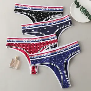 Culotte en tissu de coton imprimé de lettres pour femmes, sans couture, respirante, décontractée, sport, sous-vêtements Sexy pour femmes