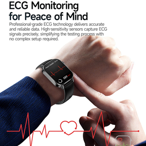 Montre connectée ET571 avec lampe torche, étanche IP68, ECG, surveillance de la pression artérielle, de la température corporelle, suivi de la santé, montre connectée de sport et de fitness - Product Image 5