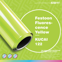 KUCAI Vente en gros Film fluorescent jaune PET/TPU PPF 1,52*17m de haute qualité à changement de couleur pour carrosserie automobile, film vinyle PET