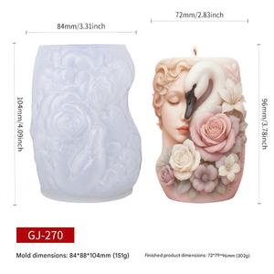 DUMO Swan Girl Flower <b>Candle</b> Silicone <b>Mold</b> 3D Relief Flexible Heat Resistant Reusable for Aromatherapy DIY Decor and Gift Making - Product Image 5