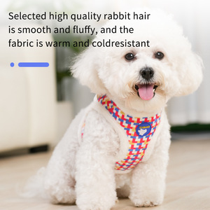 Designer de luxe XXS <span class=keywords><strong>chien</strong></span> harnais gilet personnalisé hiver <span class=keywords><strong>en</strong></span> <span class=keywords><strong>peluche</strong></span> <span class=keywords><strong>chien</strong></span> harnais et <span class=keywords><strong>laisse</strong></span> ensemble élégant polyester matériel - Product Image 5