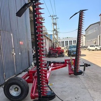 Tondeuse à gazon hydraulique à double lame, tractée par un tracteur, utilisée sur les prairies et sur les aéroports