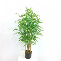 Arbre en bambou artificiel ignifuge B1, tiges en bois naturel, 120 cm, verdure artificielle de luxe, résistant aux UV et à l'eau, pour la décoration d'hôtel
