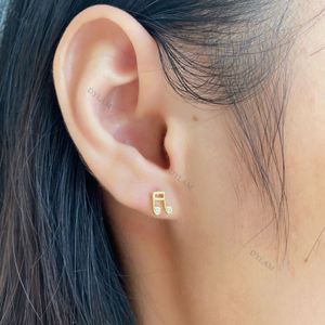 Dylam Trendy Sterling S925 <b>Silver</b> With 18k Gold Plated Musical Note <b>Stud</b> Earrings for Girl - Product Image 6