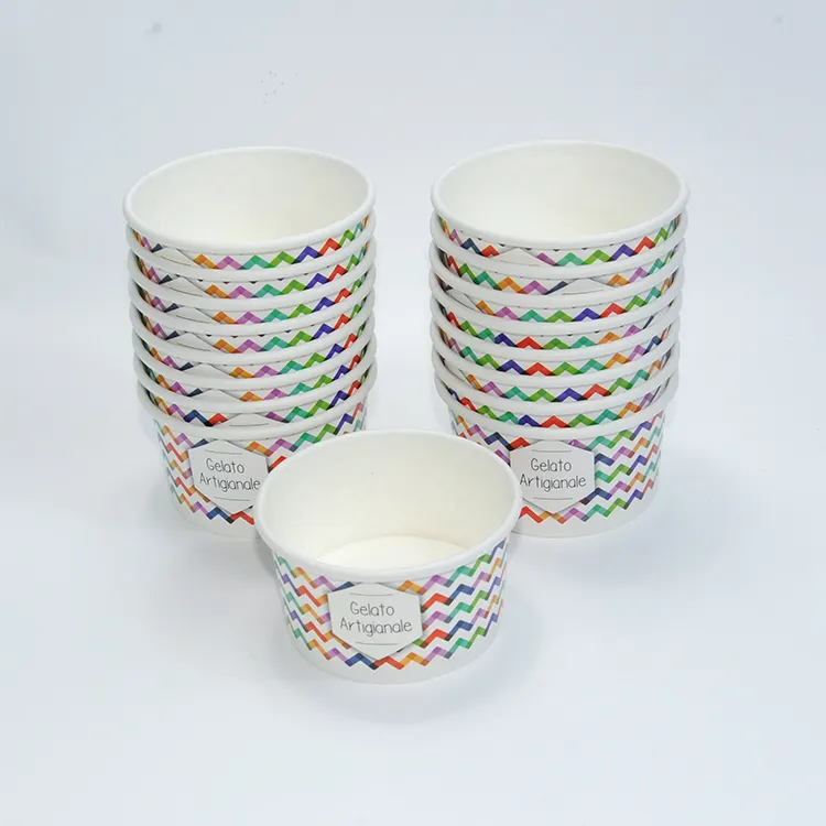 Eco-friendly Custom Dimension Ice Cream Paper Cup with Cover