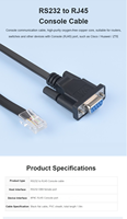 Câble de console de débogage RS232 vers RJ45, câble de communication de console DB9 femelle vers RJ45 mâle, câble série de 1,8 m pour routeur et commutateur